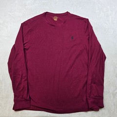 Polo Ralph Lauren Crew Neck T Shirt Mens Large Red Long Sleeve Custom Slim Fit