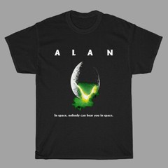 Alan In Space No Body Can Hear You Movie Men’s Black T-Shirt Size S to 3XL