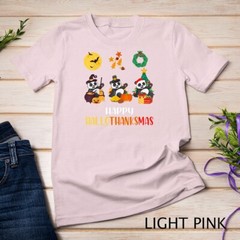 Panda Halloween And Merry Christmas Happy Hallothanksmas T-Shirt Unisex T-shirt