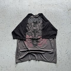 Angel of retribution baggy y2k skater grey black label tee size 3XL