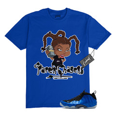 Foamposite Royal International Blue One Air White Black T Shirt to Match PC
