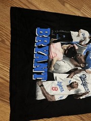 Kobe Bryant LA Dodgers Tee Black Small 100% cotton
