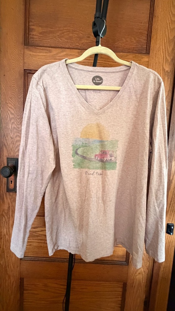 Life is Good “Road Trip” Men’s or Women’s, XXL, LS, classic fit, crusher tee