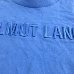 Helmut Lang Shirt Mens Large Blue Short Sleeve Crewneck Logo Tee Casual Top