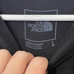 The North Face T-Shirt Mens Large Black Multicolor BIG Spell Out Logo Crew Neck