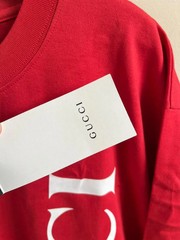 Gucci Oversized Vertical Logo Tee in Red BNWT S