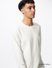 Uniqlo Heattech Extra Warm Cotton Crewneck Heat Tech T-Shirt White Size S