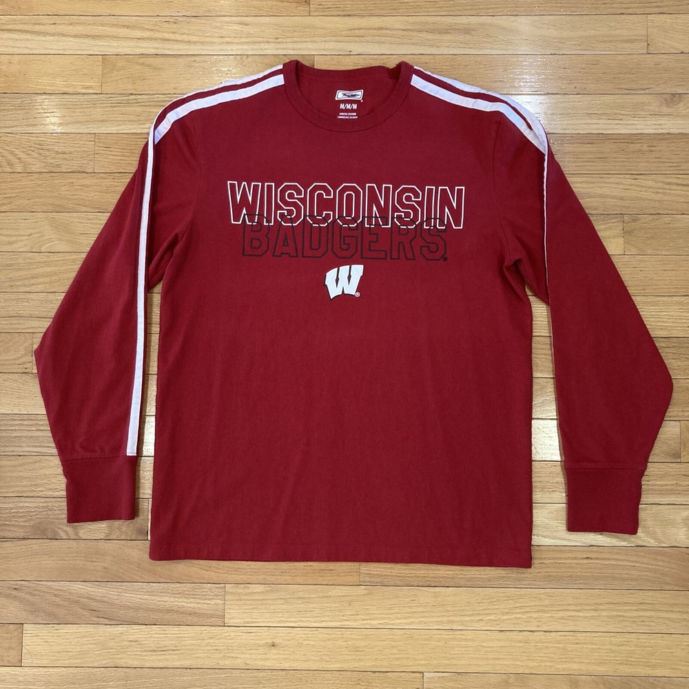 Wisconson Badgers Mens Shirt Size Medium Red Long Sleeve College Football