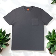 Common People Popcorn Texture Shirt Garment Dye Relaxed Fit Gray M Ribbed Sleek
