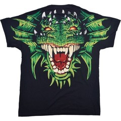 Dragon Head Clearance Black T-Shirt Liquid Blue