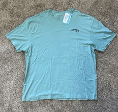 NWT – Reel Life Fishing T Shirt Green Double Sided Logo Size 2XL