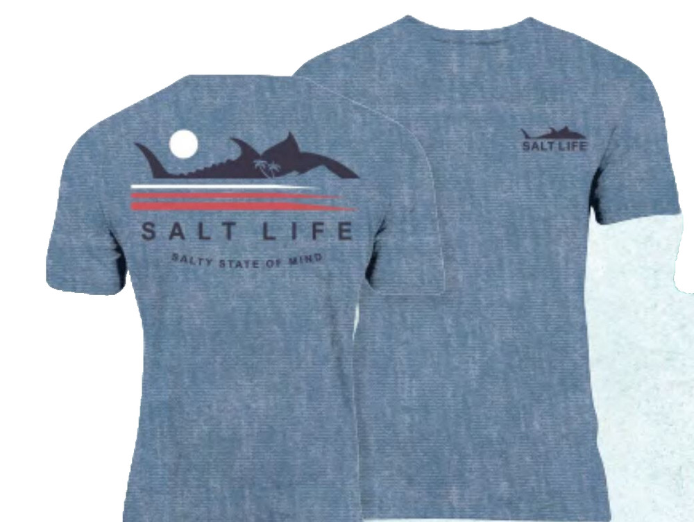 Salt Life TriBlend S/S Tee Navy Tuna Swim Adult L Live Salty SALTLIFE NWT New