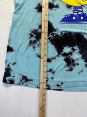 Alab T Shirt Mens Large Blue Black Tie Dye Graphic Alien Smiley Face Come Peace