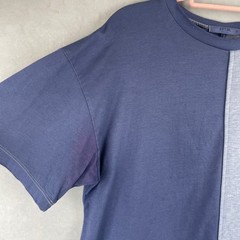 EPTM Men Split Panel T-Shirt Custom Dye Blue Gray Two Tone Streetwear USA M Read