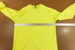 Gildan Ultra Cotton Mens Medium Safety Yellow Long Sleeve Crew Neck T-Shirt New
