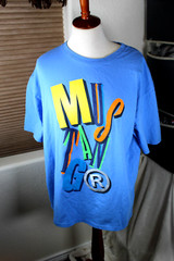 Mustang Mens Shirt Extra Large Car Graphic Tee Blue Cotton Easy Care