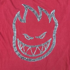 Vtg Y2K Spitfire Wheels Men’s T-Shirt Big Head Graphic Red Short Sleeve Size XL