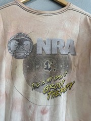 NRA Double-Sided Logo Graphic Print Mens XL Beige Pink Crew Neck T-Shirt