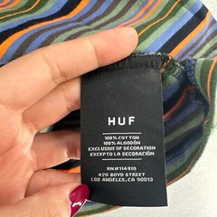Huff Mens Shirt Small Blue Contrasting Trim Casual Short Sleeve Embroidered Logo