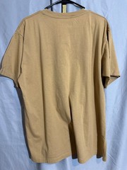 GUCCI Mirror Logo-Print Camel T-Shirt w/ Purple & Yellow Size Medium AUTHENTIC