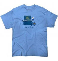 Life Is Crap Airport Traveler Funny Bad Luck Mens Casual Crewneck T Shirts Tees