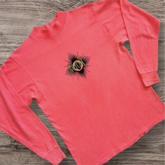Vintage Gotcha Mens Long Sleeve Shirt Neon 90s Mock Neck Skater Surf Logo M