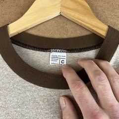 VTG 70s JCPenney Two-Tone Sandy Brown Ringer Tee Large