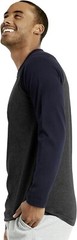 TOP PRO Men’s Full Length Sleeve Raglan Cotton Baseball T Shirt (L / NV/C.GR)