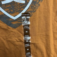 Ariat Simple Seal Shirt Mens Medium Short Sleeve Forest Badge Orange 10058887