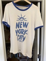New Balance 2018 New York City Graphic Print Tee White Blue Contrasting Trim
