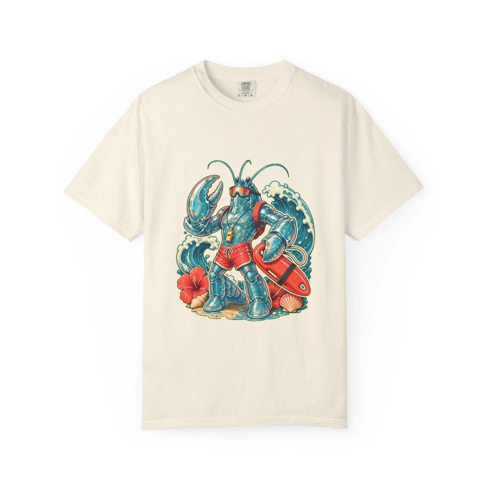 Y2K Surfcore Glass Lobster Lifeguard T-Shirt Graphic