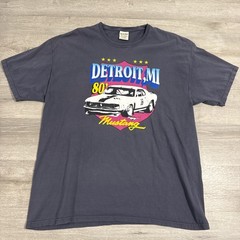 Ford Mustang Shirt Detroit MI 80’s Car Men’s Blue XL ComfortWash Cotton Tee