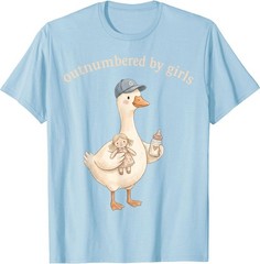 Outnumbered By Girls Funny Dad Goose Family Life T-Shirt