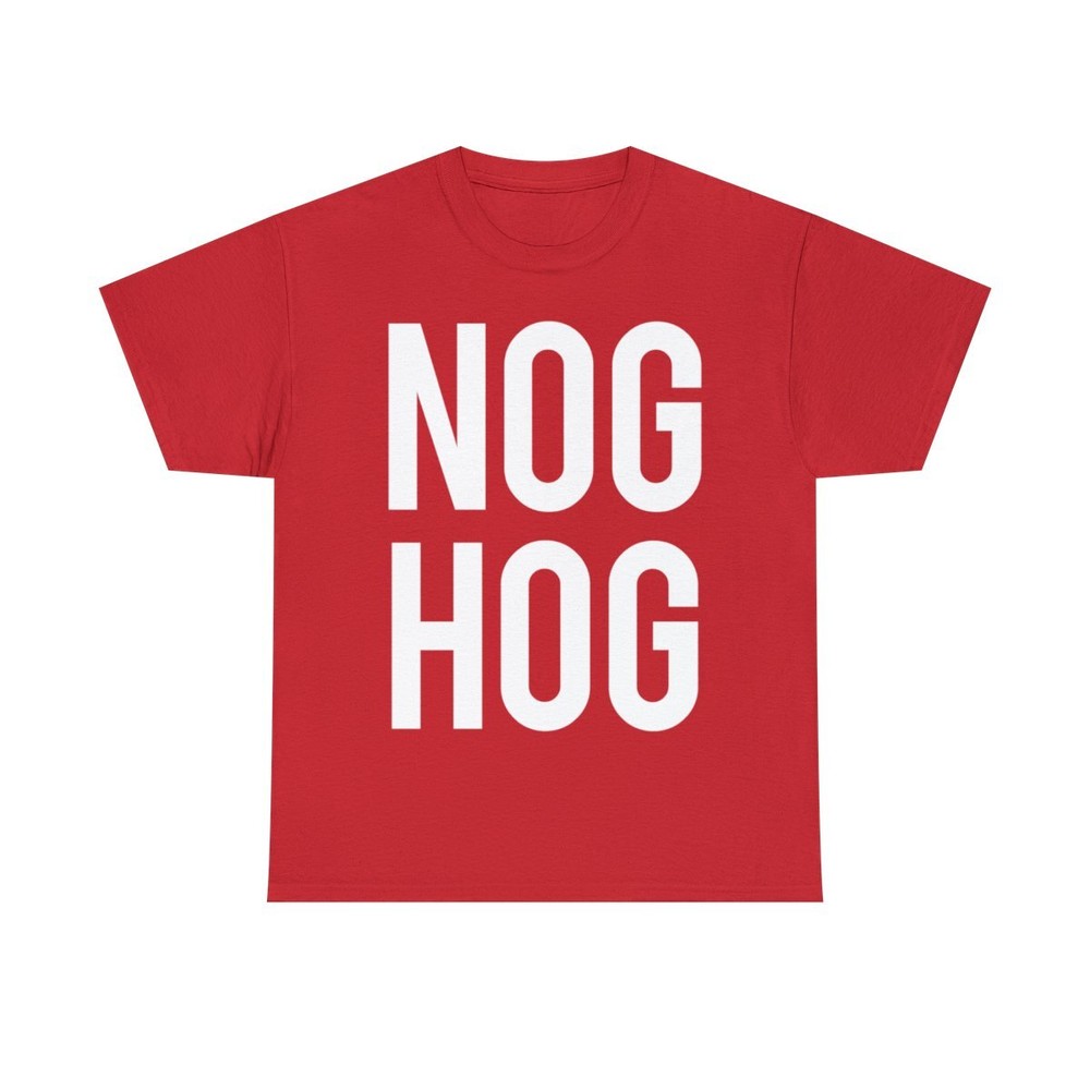 Nog Hog Funny Eggnog Graphic Tee Shirt