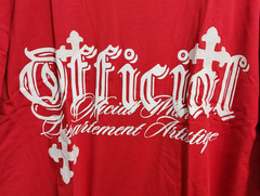Boohoo MAN Mens M Oversized Boxy Cross Applique Distressed T-Shirt Tee Red