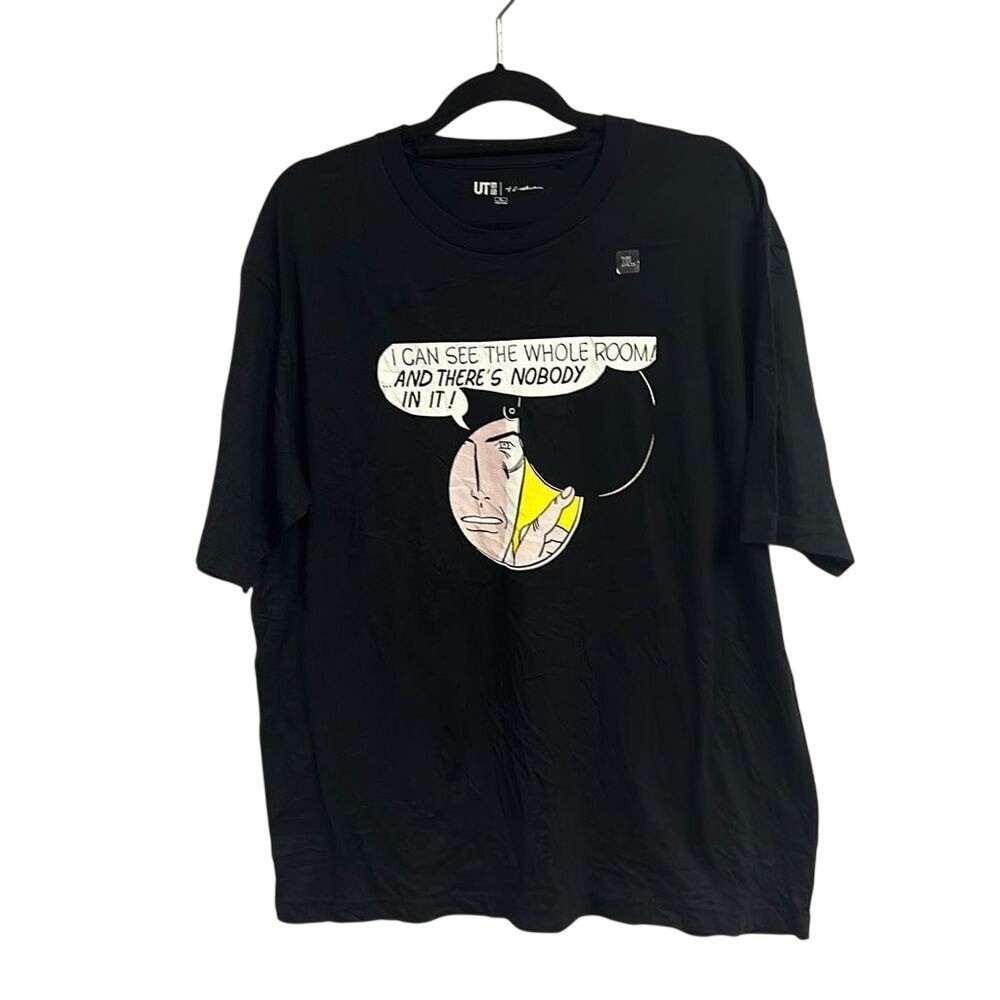 Men’s Black Uniqlo x Roy Lichtenstein Graphic Art Pullover T-Shirt XL
