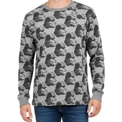 Star Wars Stormtrooper Crew Neck Pattern Gray PJ Men’s Long Sleeve T-Shirt sz L