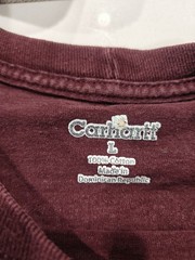 Carhartt Long Sleeve Pullover T-Shirt Mens Size Large Red Burgundy