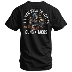 Howitzer All You Need In Life Is Guns And Tacos Funny Tactical T-Shirt for Men M