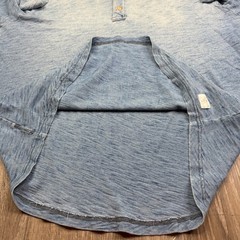 Lucky Brand True Indigo Mens Blue Classic Dip Dye Burnout Henley T-Shirt Size L