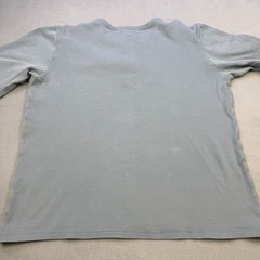 Devium Henley Shirt Mens XL Blue Thermal Waffle Knit Long Sleeve Tee Made USA