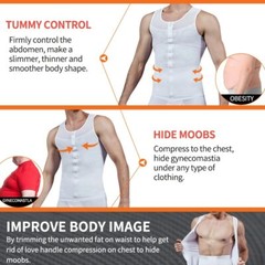 Men Compression Slimming Body Shaper Vest Sleeveless Zipper Undershirt Tank Top