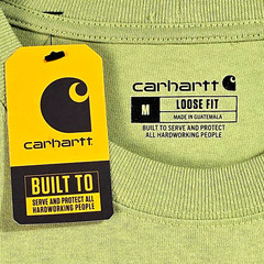 CARHARTT Heavyweight Shirt Mens Medium Green Long Sleeve Outdoor Spellout NWT