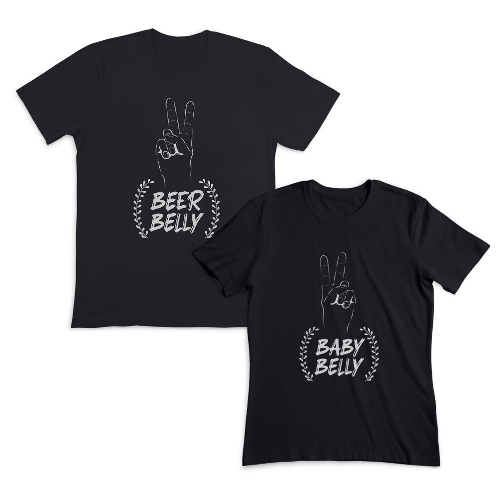 Valentines Day Couples Matching Outfits Beer Belly Baby Belly Cotton Red