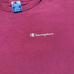 Vintage 90s Champion Script Embroidered Logo Single Stich T-Shirt USA Made Large