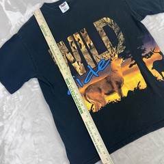 Vintage TNT Wild Side Buck Shirt Adult Large Black AOP Deer Hunting 90s Nature