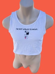 Tom Of Finland art BOTTOM custom embroidery mens white cotton Crop tank top