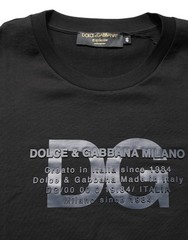 DOLCE & GABBANA T-shirt Black Logo DG Print Cotton Crew Neck IT46/US36/S 750usd