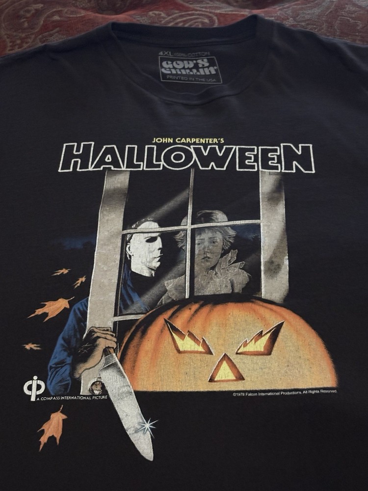 Halloween Media VHS PROMO STYLE 4XL Black Reprint Shirt HORROR JOHN CARPENTER