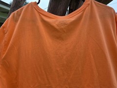 Polo Ralph Lauren Bright Orange V Neck T Shirt Vintage Tee Single Stitch Pony XL
